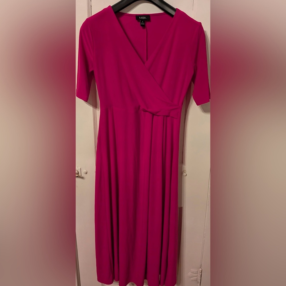 MSK Fuchsia Long Sleeve Dress